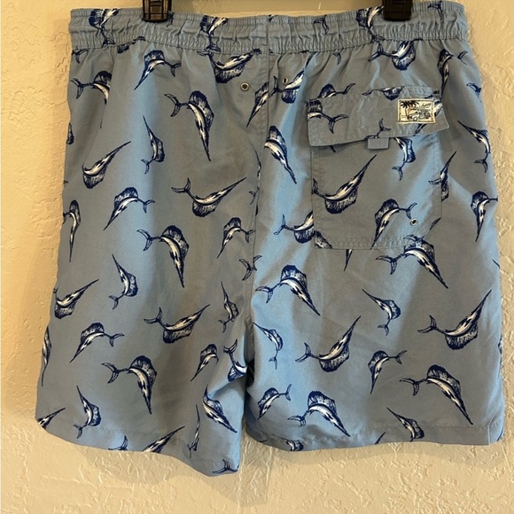 Tailor Vintage blue fish men's swim trunks size L - Picture 3 of 6